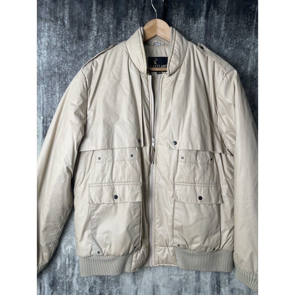 Vintage‎ Lakeland Mens Tan 46L Zip Jacket